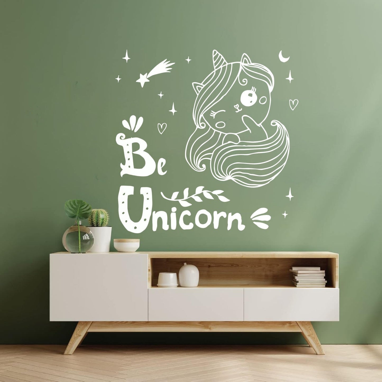 Vinyl Art Sticker Unicorn Stars Night Fantasy Car Body Decoration