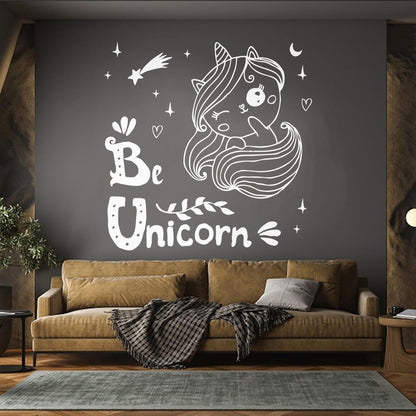 Vinyl Art Sticker Unicorn Stars Night Fantasy Car Body Decoration
