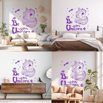 Vinyl Art Sticker Unicorn Stars Night Fantasy Car Body Decoration