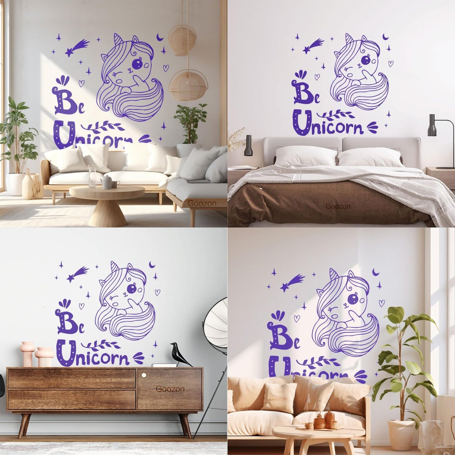 Vinyl Art Sticker Unicorn Stars Night Fantasy Car Body Decoration