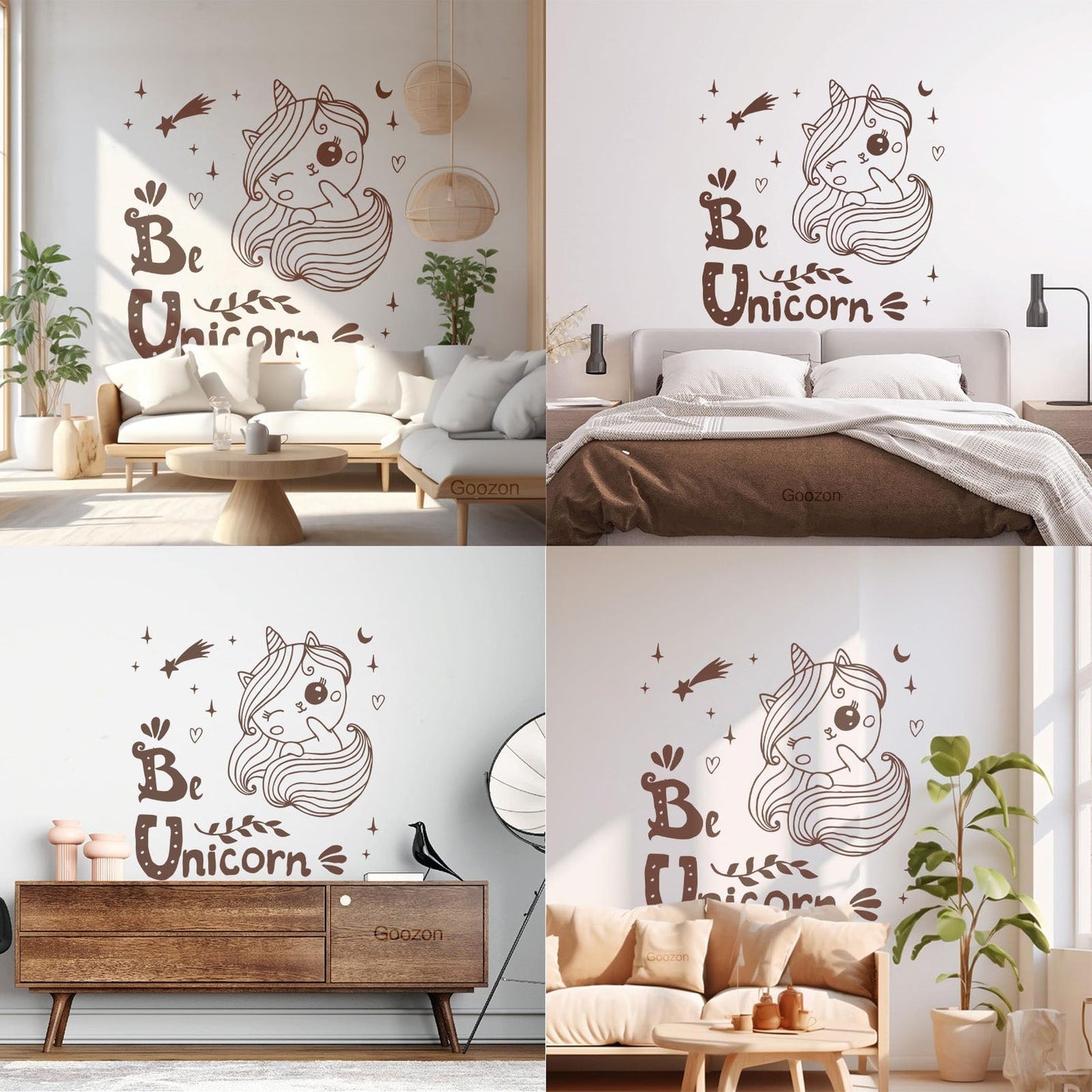 Vinyl Art Sticker Unicorn Stars Night Fantasy Car Body Decoration