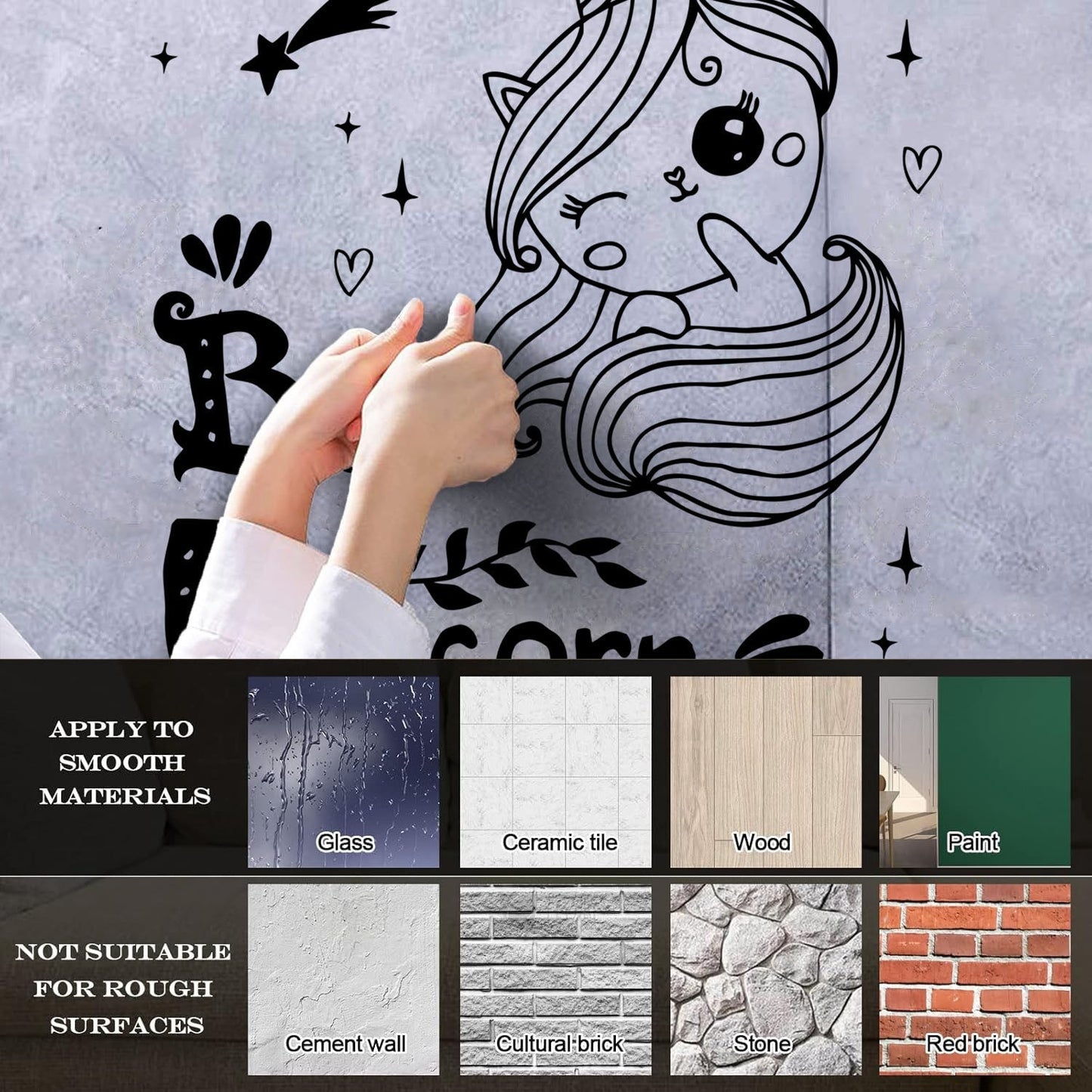 Vinyl Art Sticker Unicorn Stars Night Fantasy Car Body Decoration