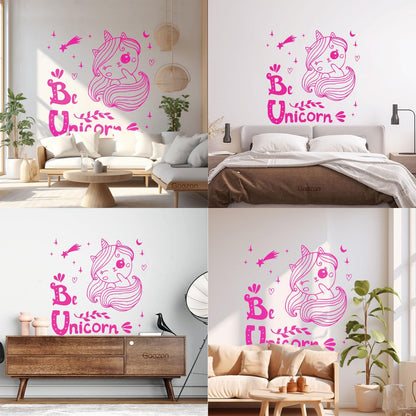 Vinyl Art Sticker Unicorn Stars Night Fantasy Car Body Decoration