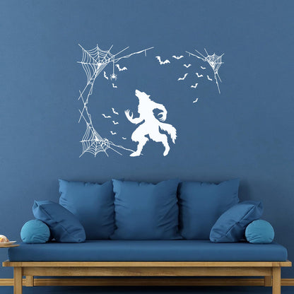 Lettering Decals Werewolf Halloween Horror Fantasy Beast Bats Glass Stickers