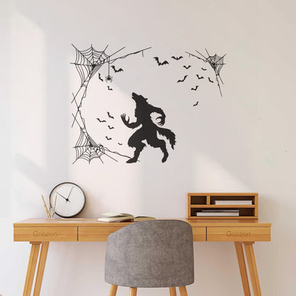 Lettering Decals Werewolf Halloween Horror Fantasy Beast Bats Glass Stickers