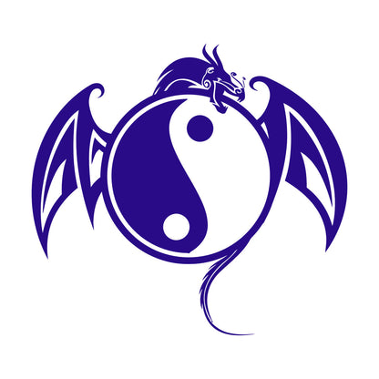 Vinyl Wall Stickers Yin Yang Symbol Asian Dragon Fantasy Animal Self Adhesive