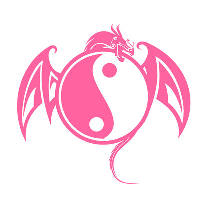 Vinyl Wall Stickers Yin Yang Symbol Asian Dragon Fantasy Animal Self Adhesive