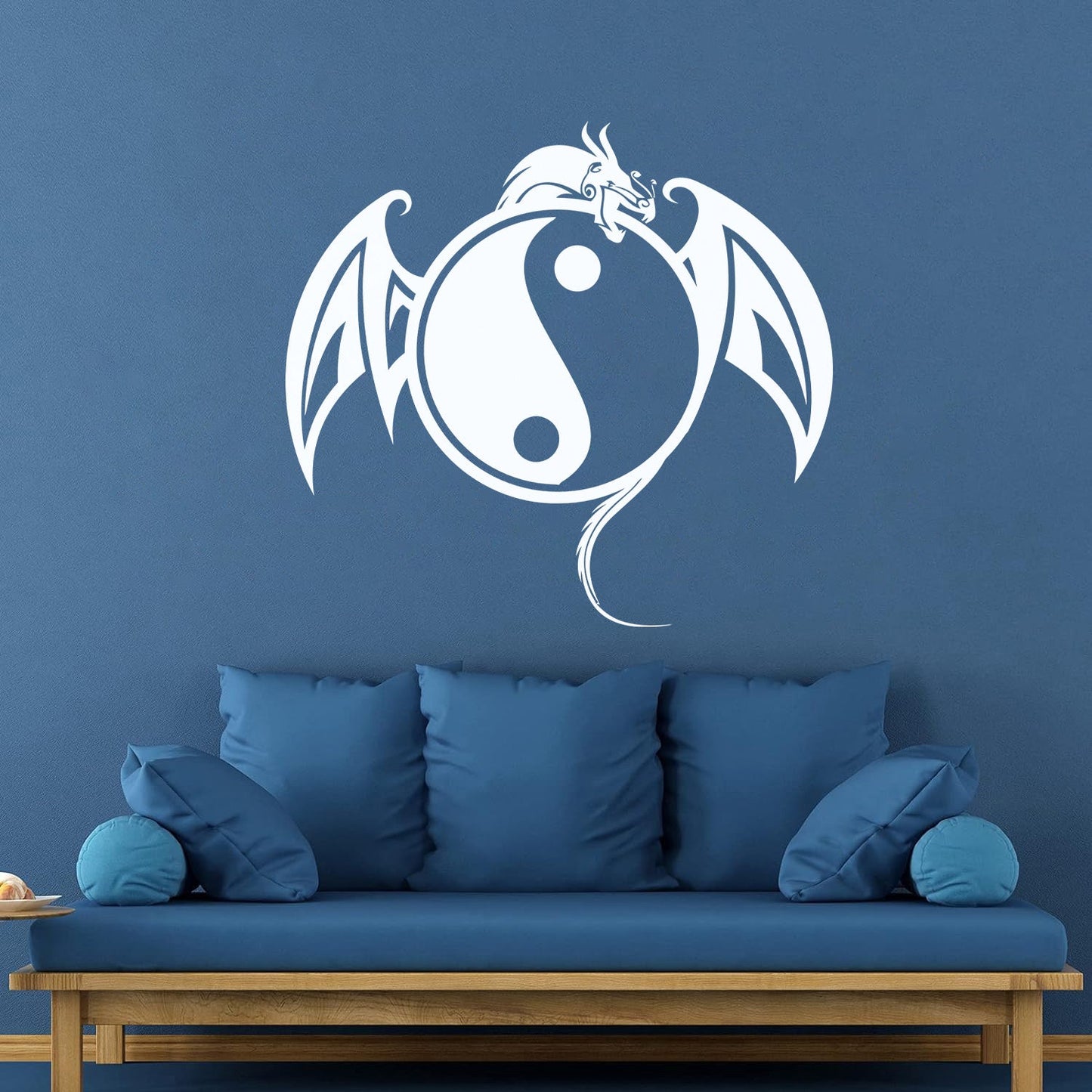 Vinyl Wall Stickers Yin Yang Symbol Asian Dragon Fantasy Animal Self Adhesive