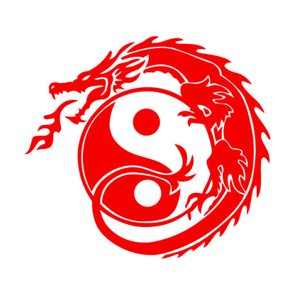 Wall Decals Zen Yin Yang Symbol Asian Dragon Fantasy Do Not Damage The Wall Surface