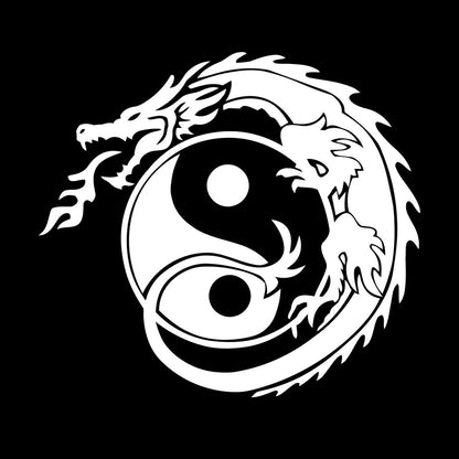 Wall Decals Zen Yin Yang Symbol Asian Dragon Fantasy Do Not Damage The Wall Surface