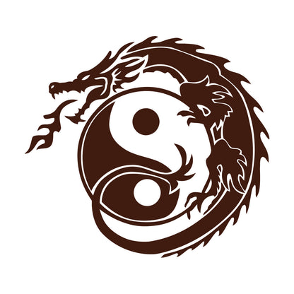 Wall Decals Zen Yin Yang Symbol Asian Dragon Fantasy Do Not Damage The Wall Surface