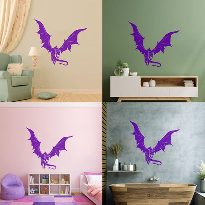 Mural And Wall Vinyl Decal Dragon Tale Fantasy Monster Flying Easy Installation