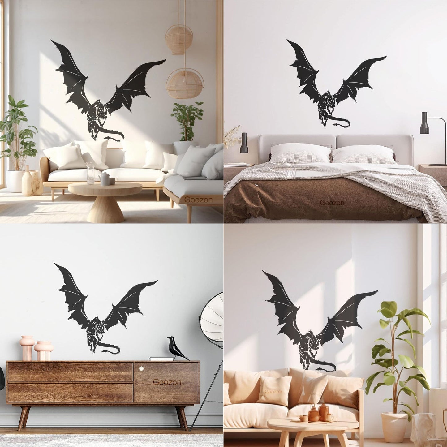Mural And Wall Vinyl Decal Dragon Tale Fantasy Monster Flying Easy Installation