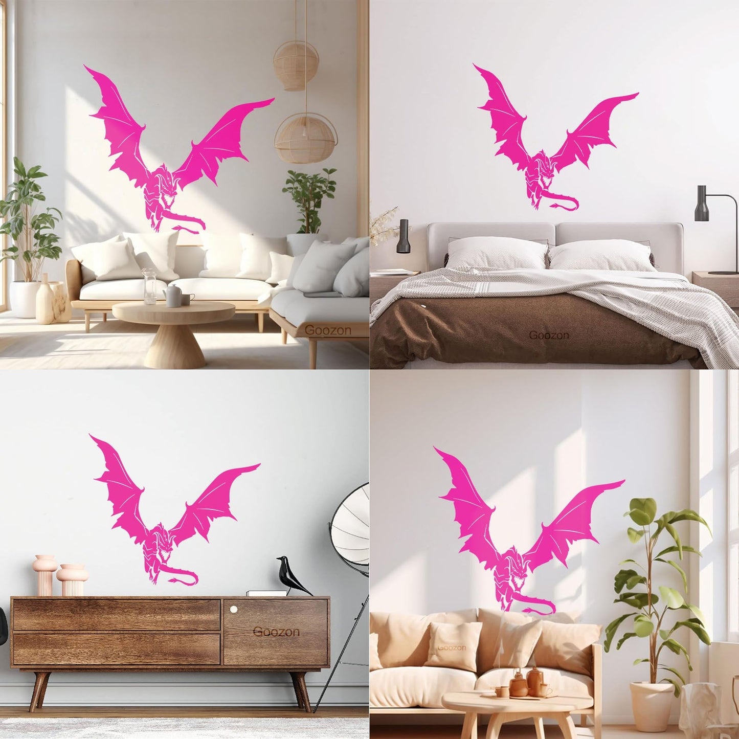 Mural And Wall Vinyl Decal Dragon Tale Fantasy Monster Flying Easy Installation