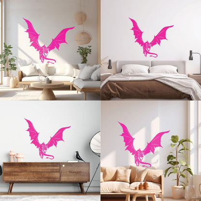 Mural And Wall Vinyl Decal Dragon Tale Fantasy Monster Flying Easy Installation
