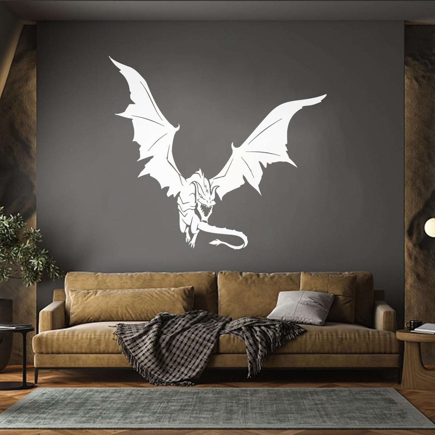 Mural And Wall Vinyl Decal Dragon Tale Fantasy Monster Flying Easy Installation