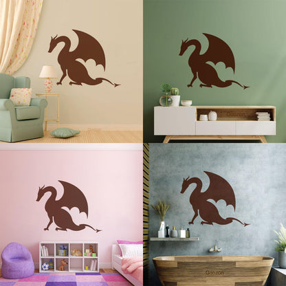 Wall Stickers Paster Paper Dragon Tale Monster Fire Breathing Fantasy Art Mural Painting