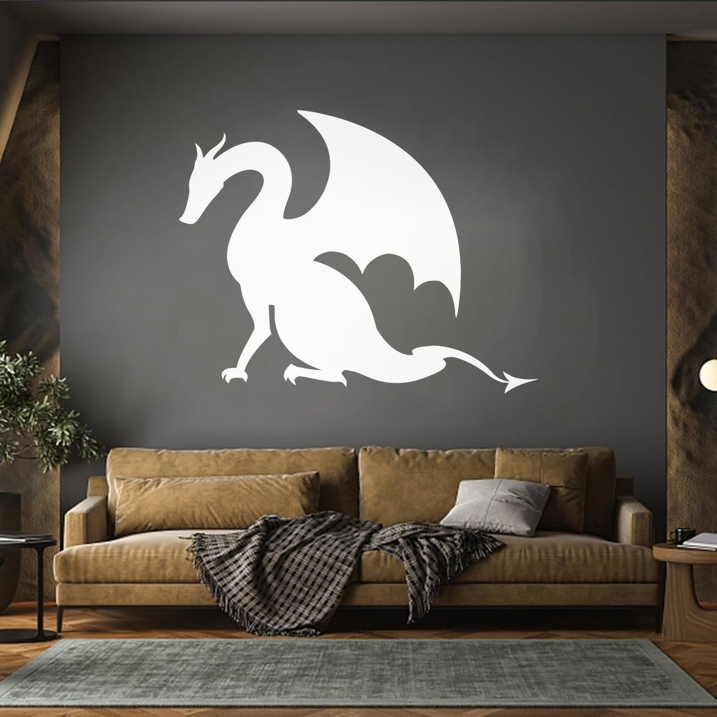 Wall Stickers Paster Paper Dragon Tale Monster Fire Breathing Fantasy Art Mural Painting