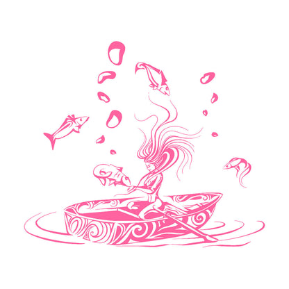 Vinyl Art Sticker Girl Fantasy Fish Dream Fairtale Water Boat Can Modify And Add Information