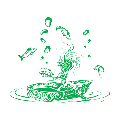 Vinyl Art Sticker Girl Fantasy Fish Dream Fairtale Water Boat Can Modify And Add Information