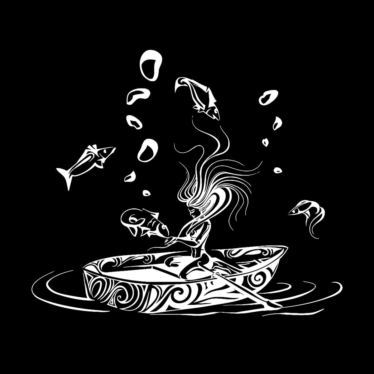 Vinyl Art Sticker Girl Fantasy Fish Dream Fairtale Water Boat Can Modify And Add Information