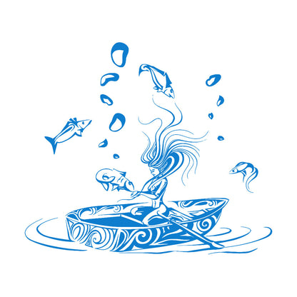 Vinyl Art Sticker Girl Fantasy Fish Dream Fairtale Water Boat Can Modify And Add Information