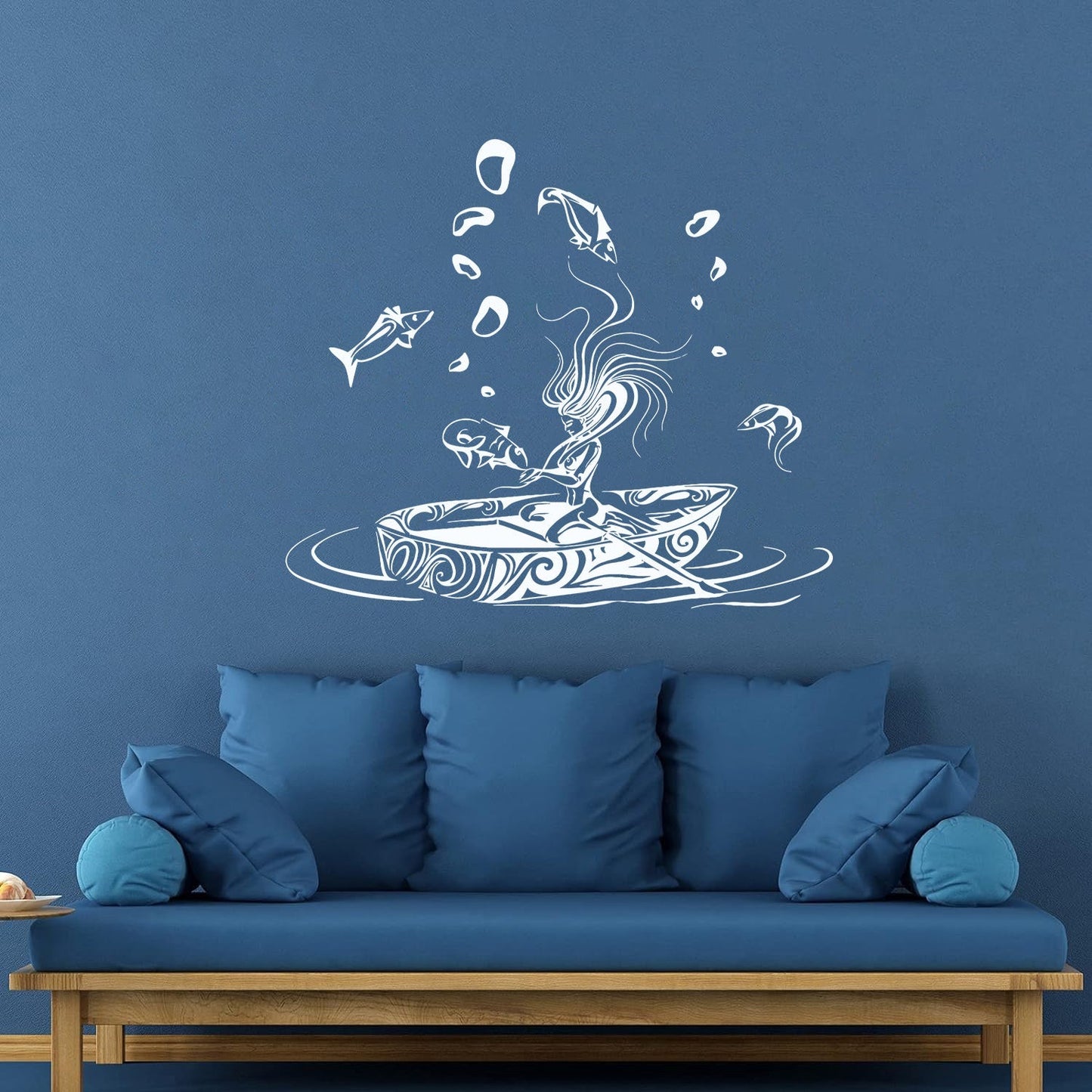 Vinyl Art Sticker Girl Fantasy Fish Dream Fairtale Water Boat Can Modify And Add Information