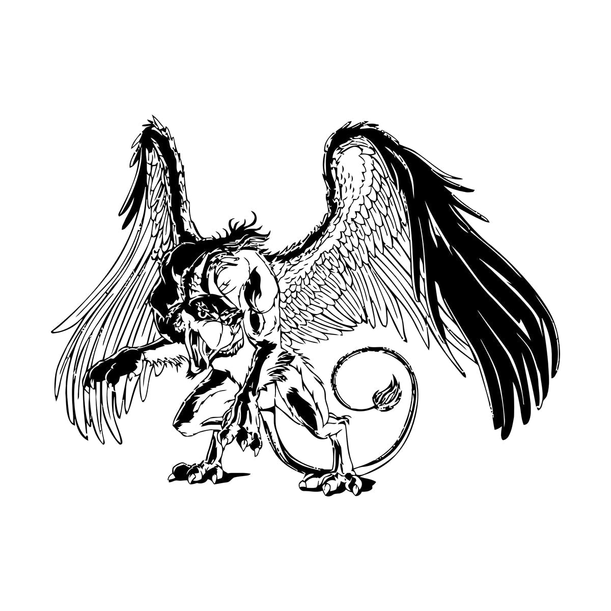 Griffin Fantasy Bird Monster Creature Tale Lettering Decals Wall Beautification