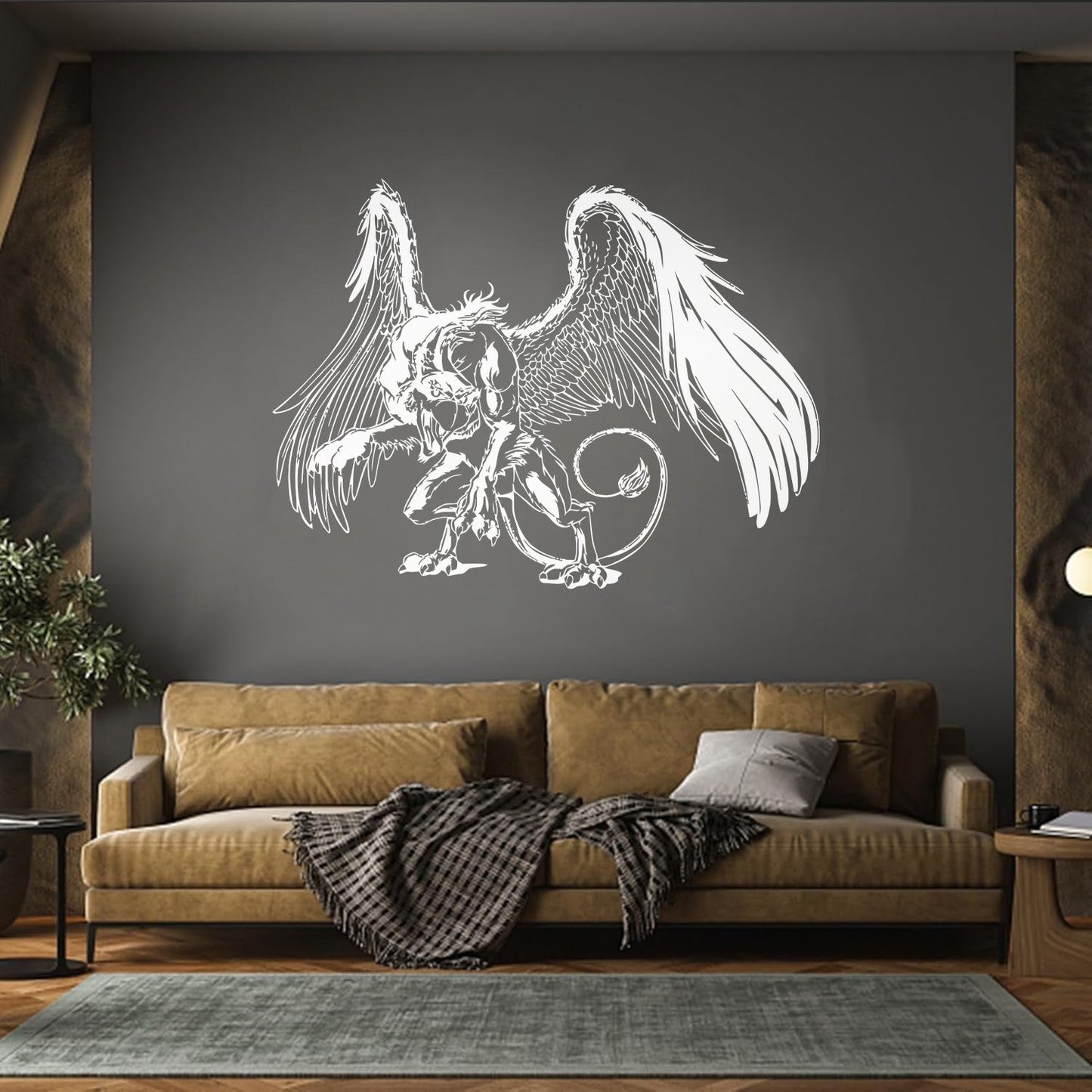Griffin Fantasy Bird Monster Creature Tale Lettering Decals Wall Beautification
