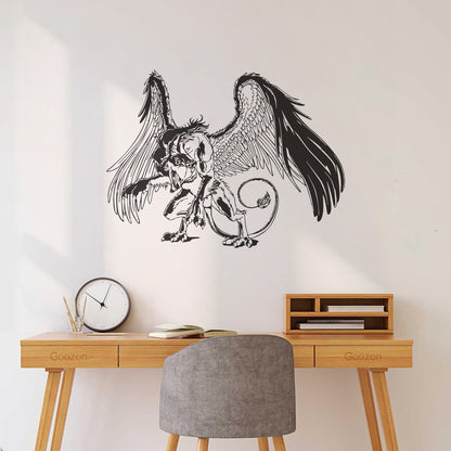 Griffin Fantasy Bird Monster Creature Tale Lettering Decals Wall Beautification