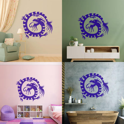 Wall Decals Paster Paper Oriental Mythological Chinese Funny Fantasy Dragon Glass Stickers