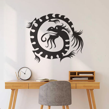 Wall Decals Paster Paper Oriental Mythological Chinese Funny Fantasy Dragon Glass Stickers