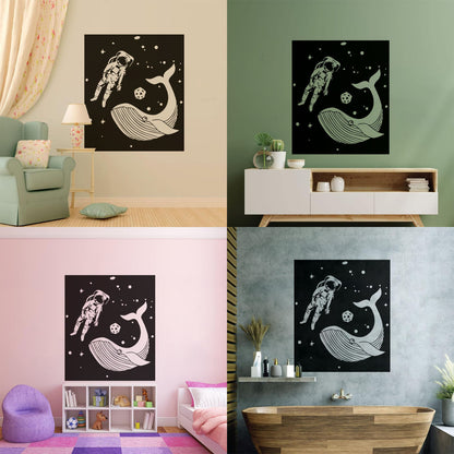 Vinyl Wall Decals Space Astronaut Kids Whale Fish Fantasy Removable Without Leaving Glue