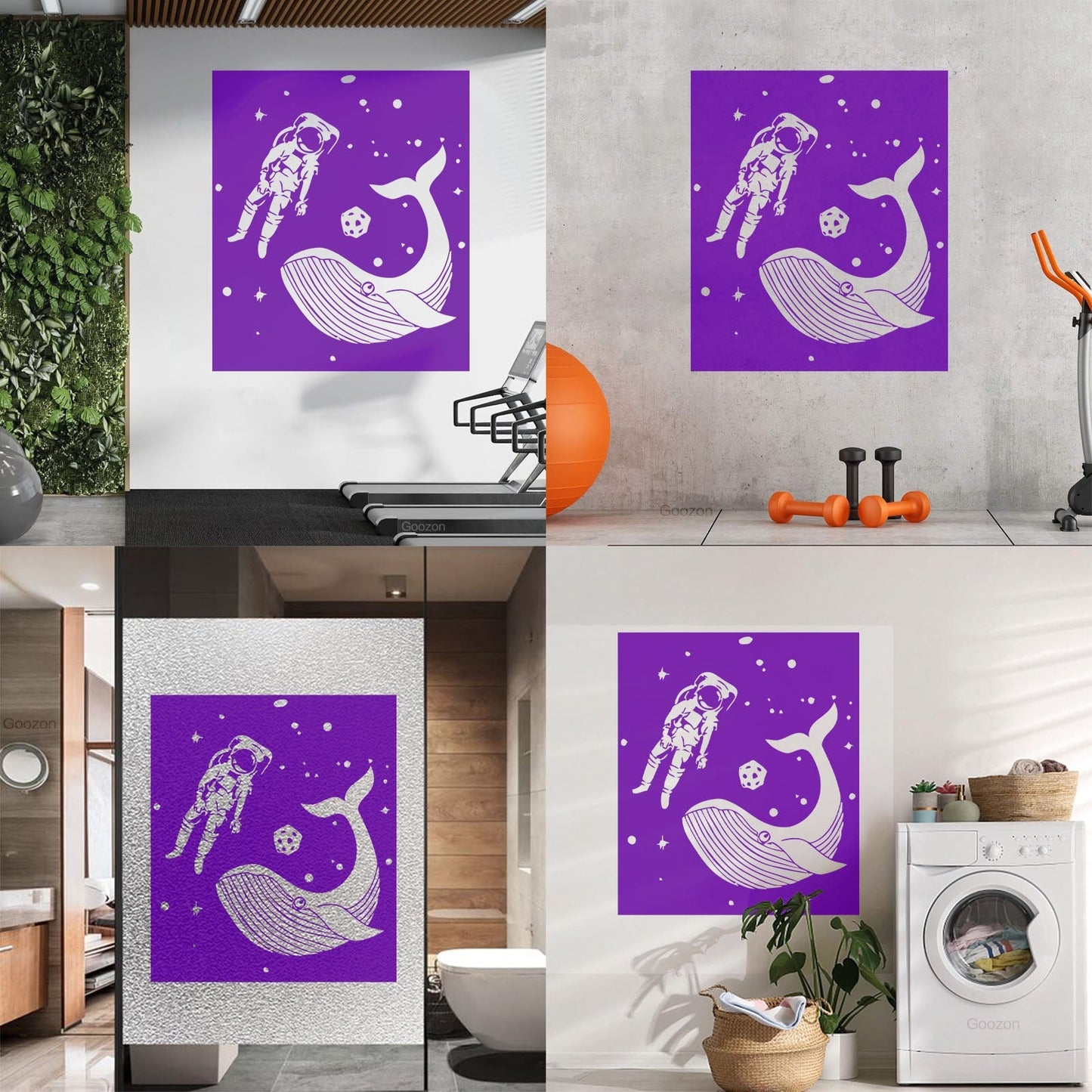 Vinyl Wall Decals Space Astronaut Kids Whale Fish Fantasy Removable Without Leaving Glue