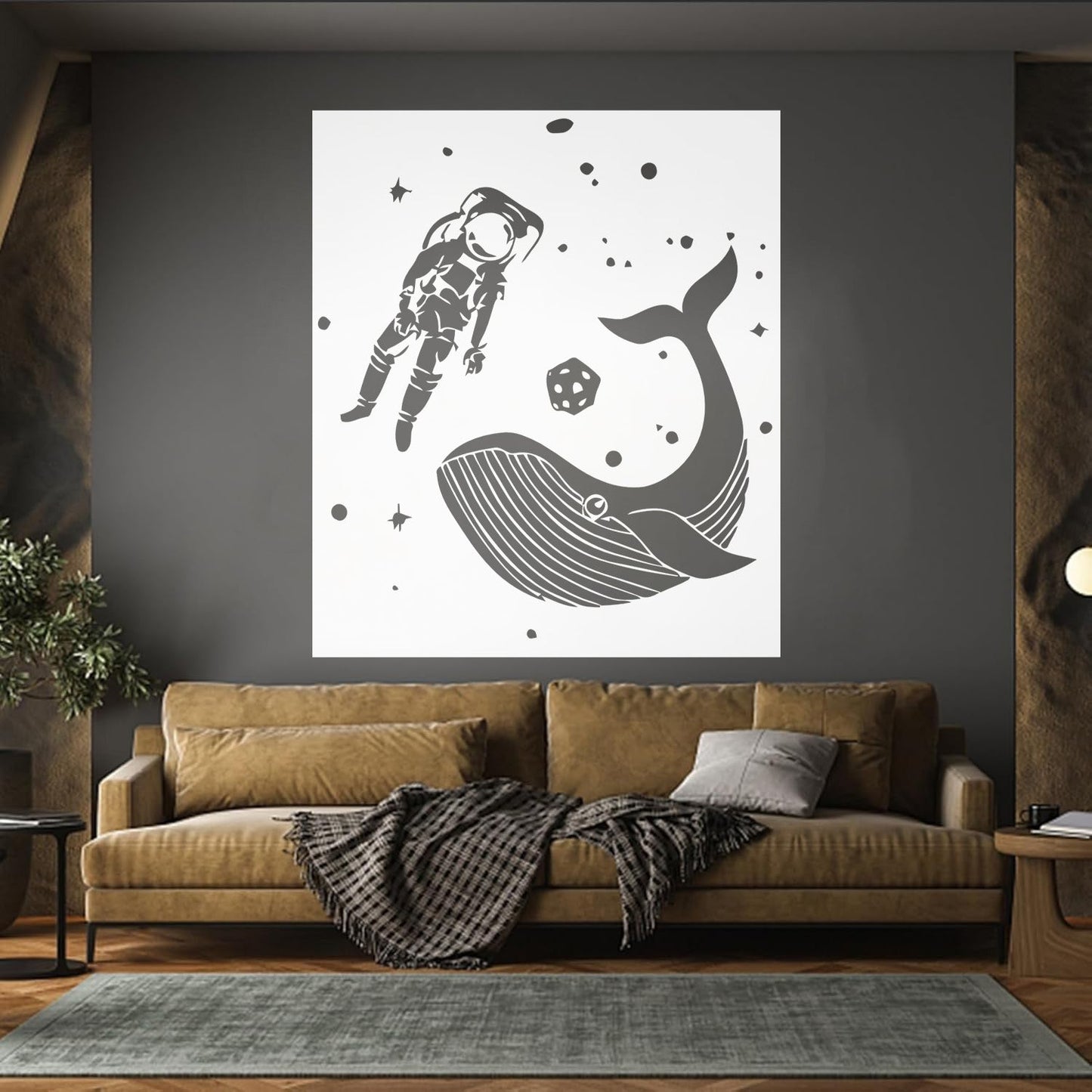 Vinyl Wall Decals Space Astronaut Kids Whale Fish Fantasy Removable Without Leaving Glue
