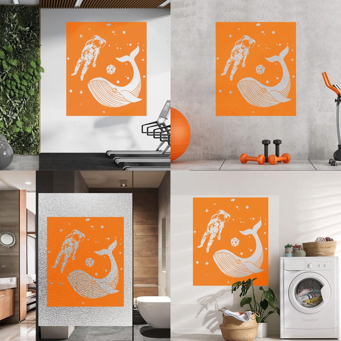 Vinyl Wall Decals Space Astronaut Kids Whale Fish Fantasy Removable Without Leaving Glue