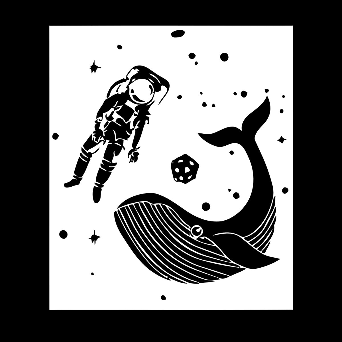 Vinyl Wall Decals Space Astronaut Kids Whale Fish Fantasy Removable Without Leaving Glue