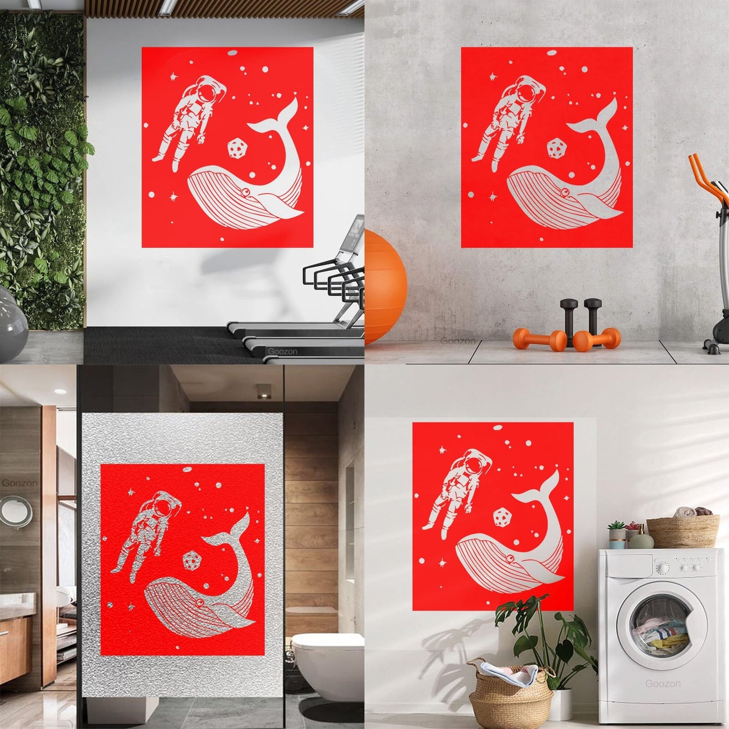 Vinyl Wall Decals Space Astronaut Kids Whale Fish Fantasy Removable Without Leaving Glue