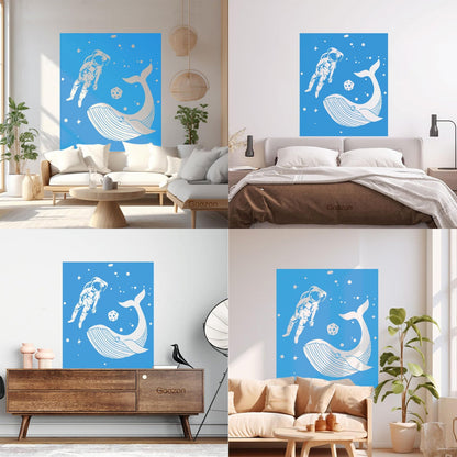 Vinyl Wall Decals Space Astronaut Kids Whale Fish Fantasy Removable Without Leaving Glue