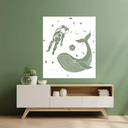 Vinyl Wall Decals Space Astronaut Kids Whale Fish Fantasy Removable Without Leaving Glue