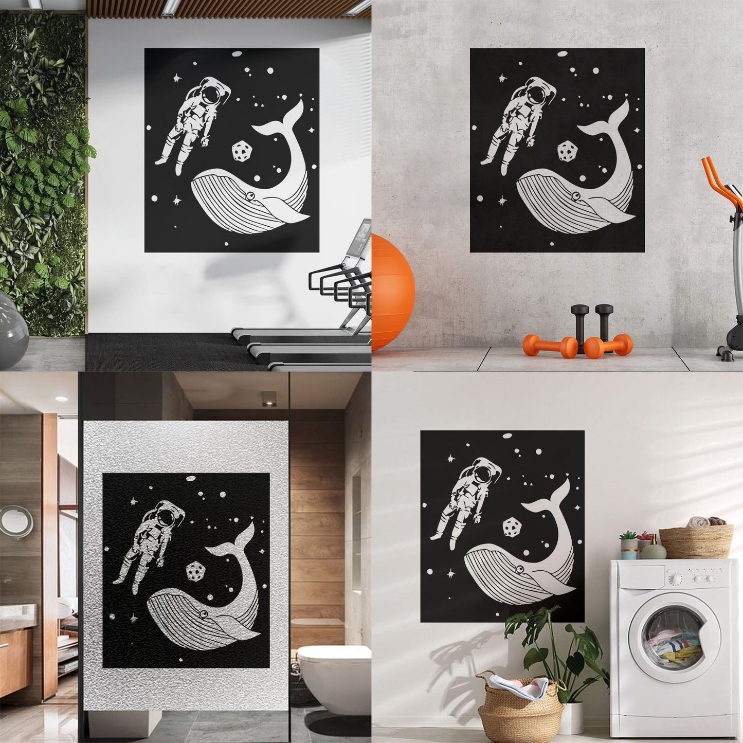 Vinyl Wall Decals Space Astronaut Kids Whale Fish Fantasy Removable Without Leaving Glue