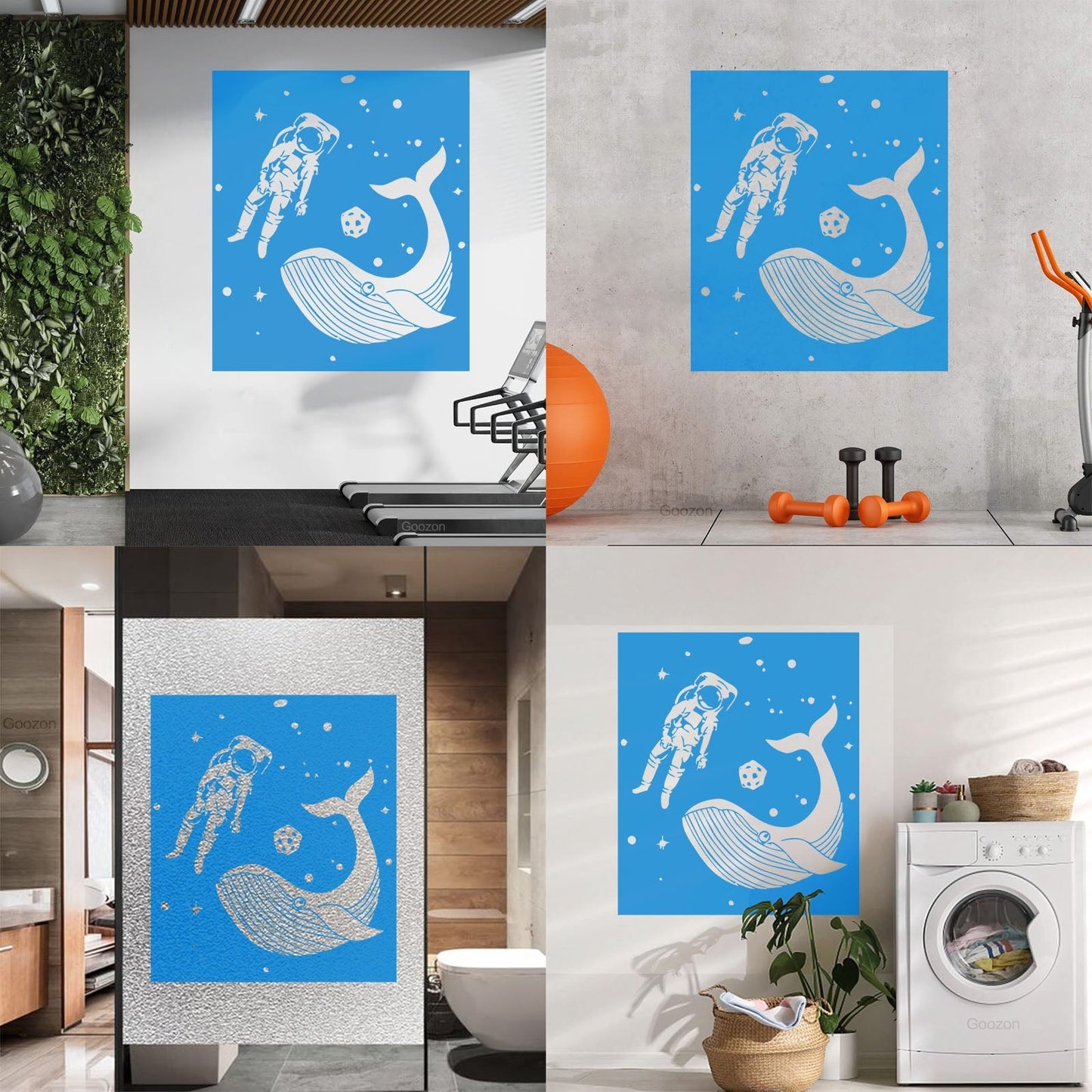 Vinyl Wall Decals Space Astronaut Kids Whale Fish Fantasy Removable Without Leaving Glue