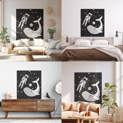 Vinyl Wall Decals Space Astronaut Kids Whale Fish Fantasy Removable Without Leaving Glue