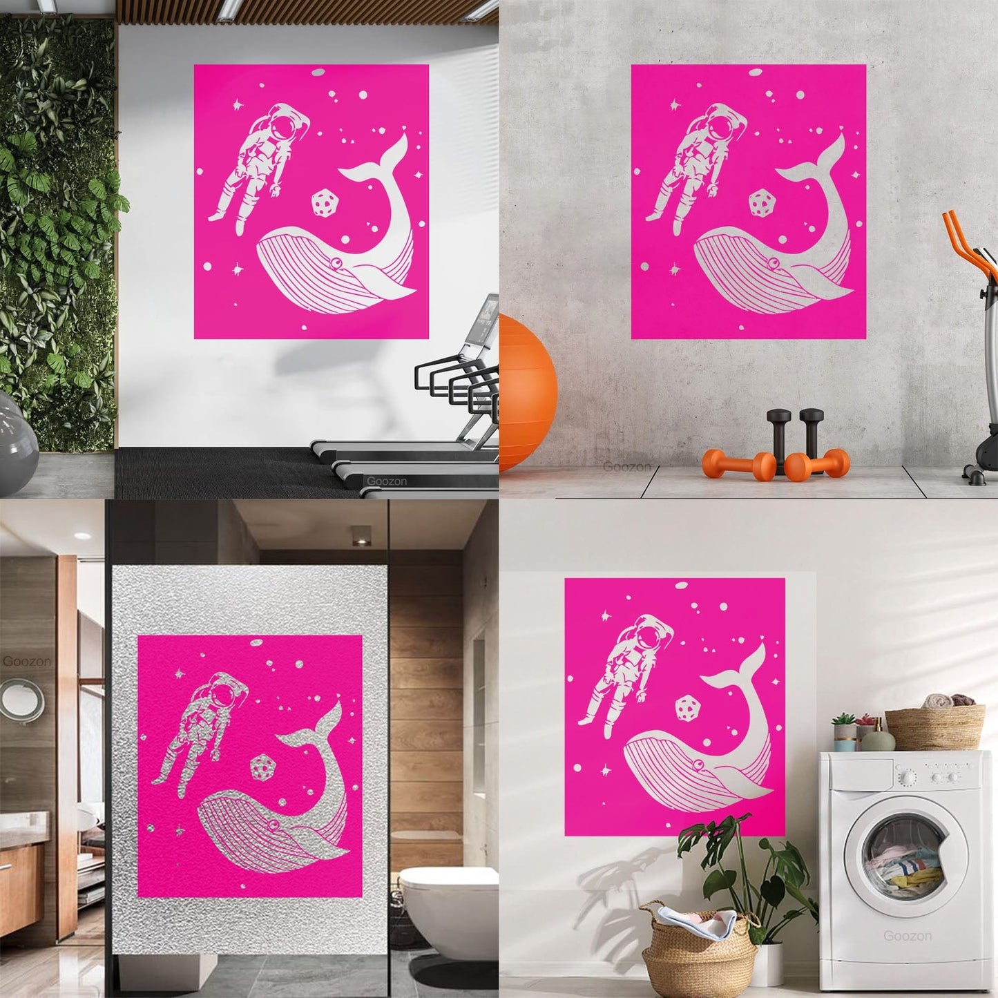 Vinyl Wall Decals Space Astronaut Kids Whale Fish Fantasy Removable Without Leaving Glue