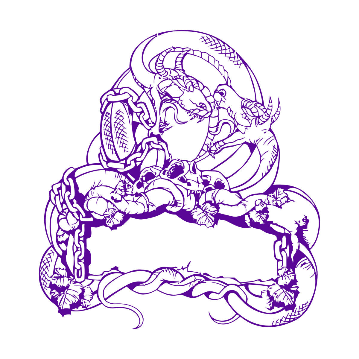 Engraving Decals Two Dragon Skull Snake Fighting Fantasy Lizard Self Adhesive