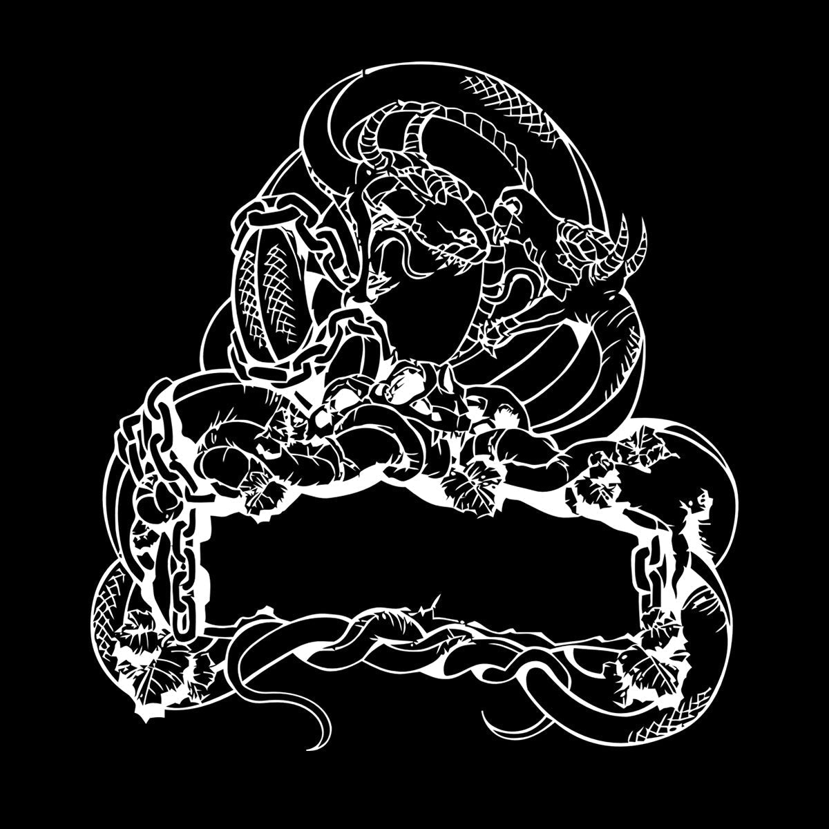 Engraving Decals Two Dragon Skull Snake Fighting Fantasy Lizard Self Adhesive