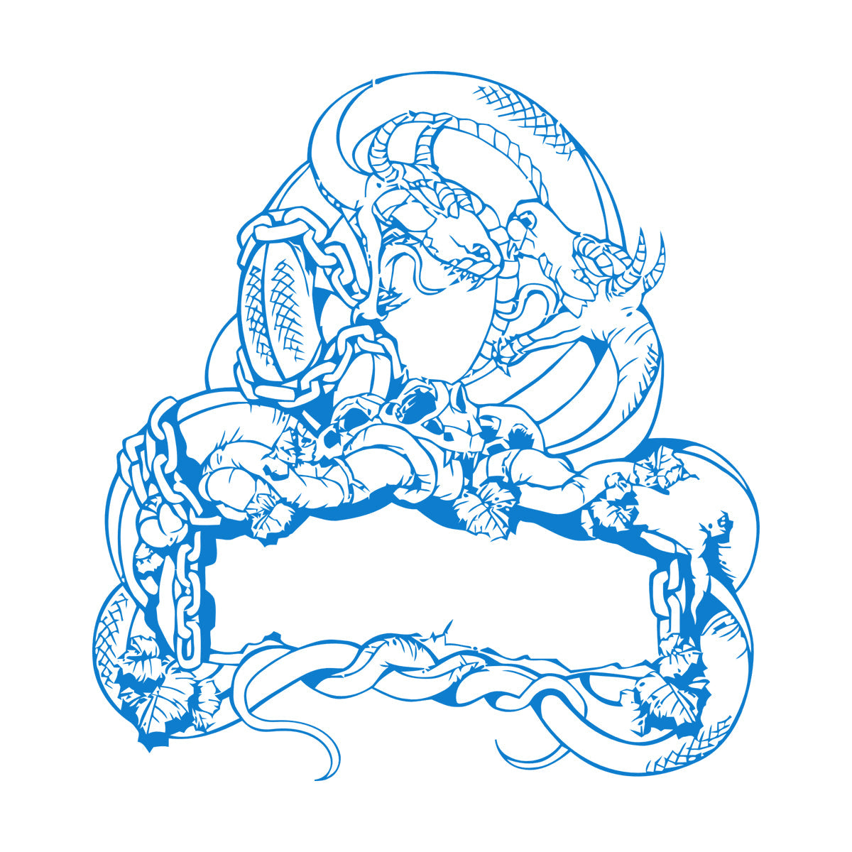 Engraving Decals Two Dragon Skull Snake Fighting Fantasy Lizard Self Adhesive