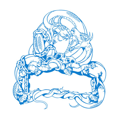 Engraving Decals Two Dragon Skull Snake Fighting Fantasy Lizard Self Adhesive