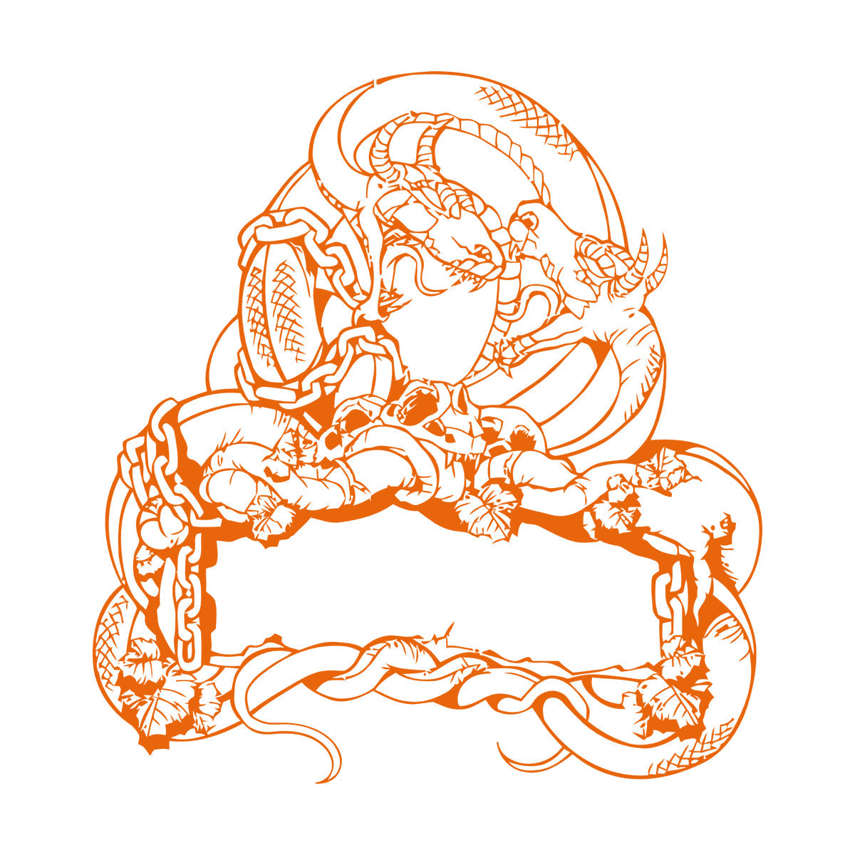 Engraving Decals Two Dragon Skull Snake Fighting Fantasy Lizard Self Adhesive