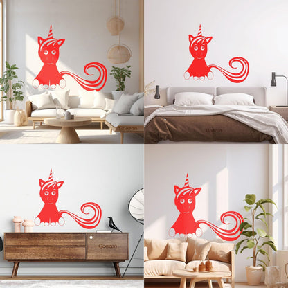 Mural And Wall Vinyl Decal Unicorn Fantastic Animal Fantasy Fairy Tale Kids Do Not Damage The Wall Surface